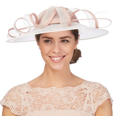 Pink two-tone twirl saucer hat